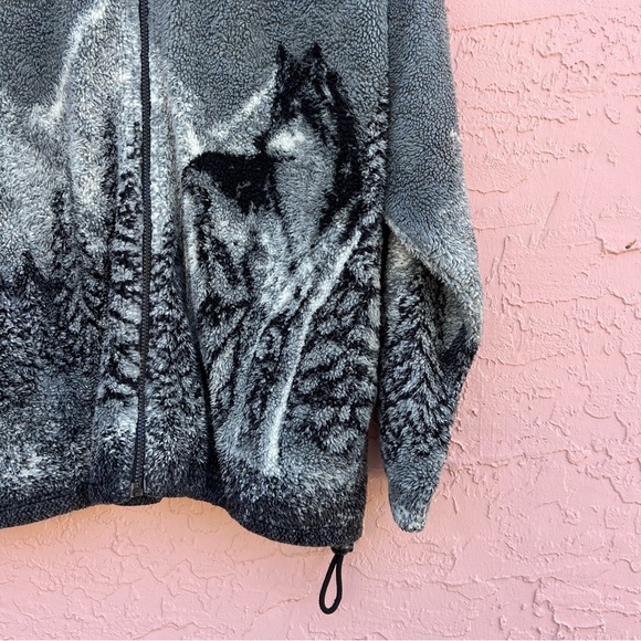 Vintage RedHead Fleece Full Zip Wolf Adult Size Large Gray - Picture 2 of 7